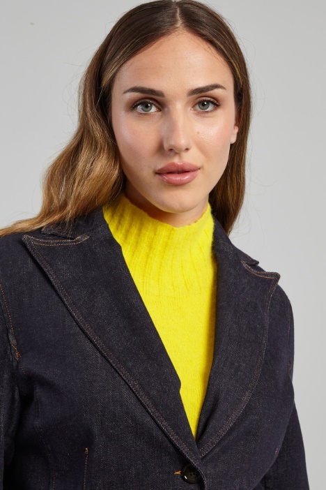 Blazer sfiancato in denim