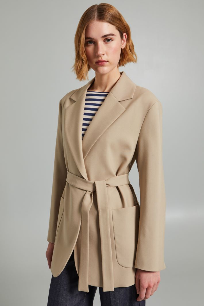 Oversized blazer with belt Intrend - 3