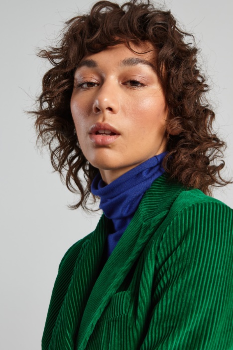 Blazer in velluto con taschino