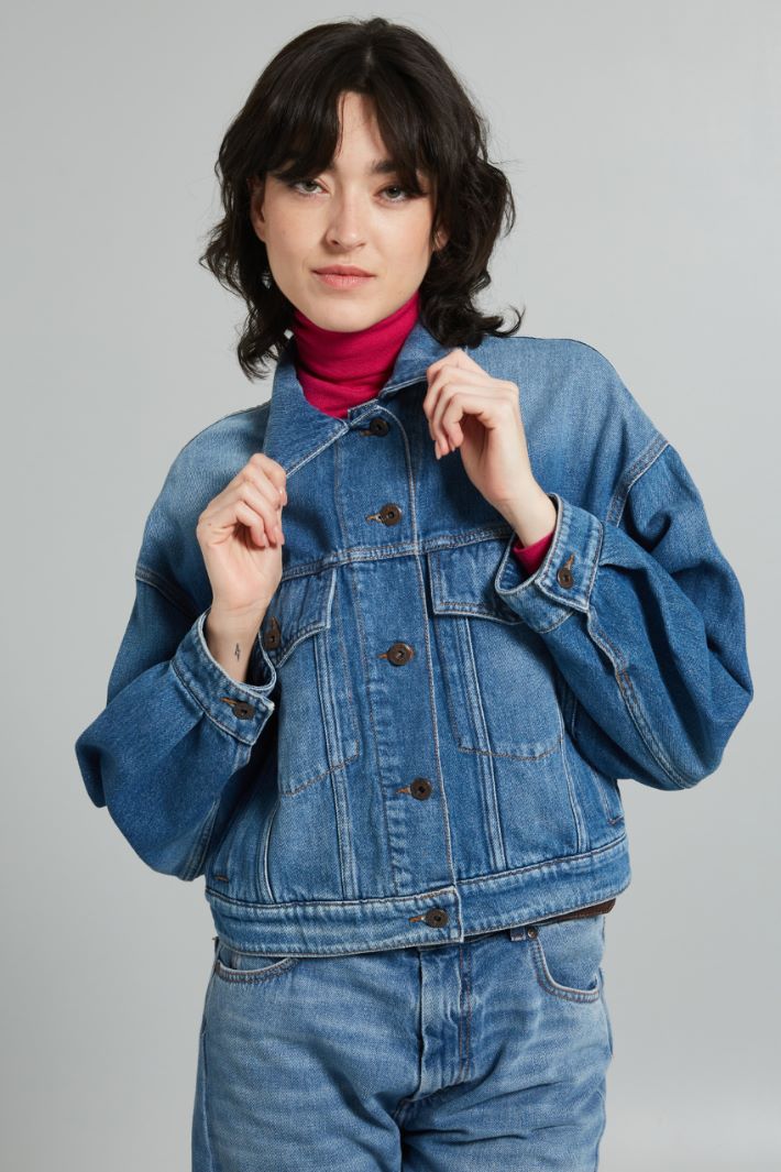 Denim jacket with print Intrend - 3