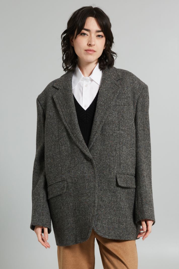 Oversized wool tweed blazer Intrend - 3