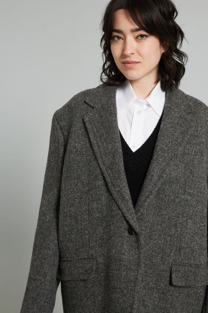 Oversized wool tweed blazer Intrend - 4