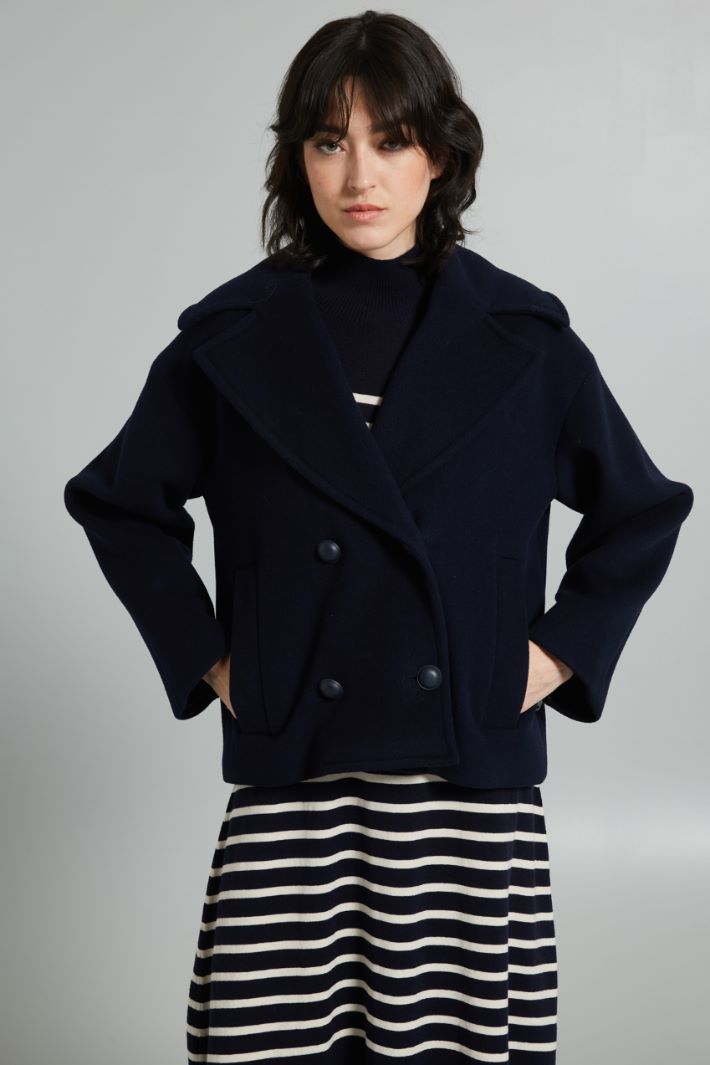 Double-breasted pea coat in pure wool Intrend - 3