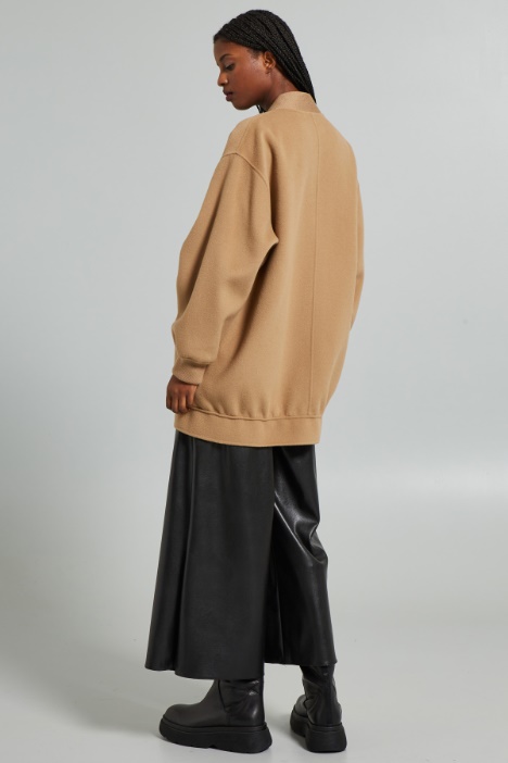 Giaccone stile cardigan in panno