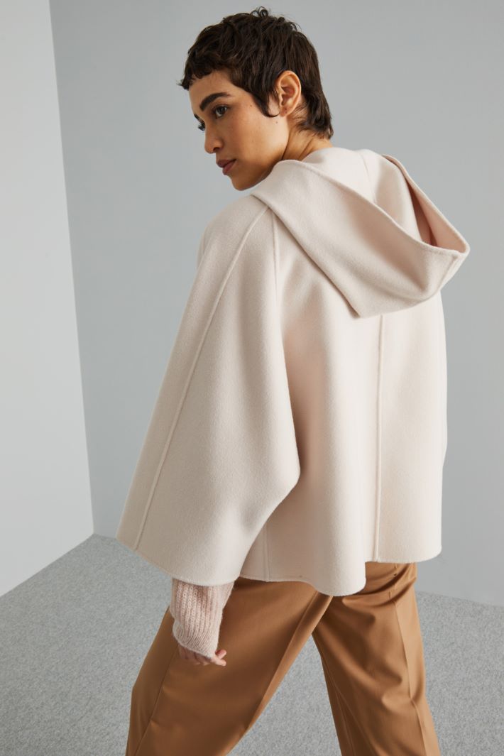 Hooded wool cape Intrend - 4