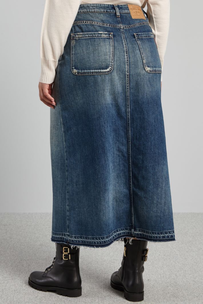 Long denim skirt Intrend - 2