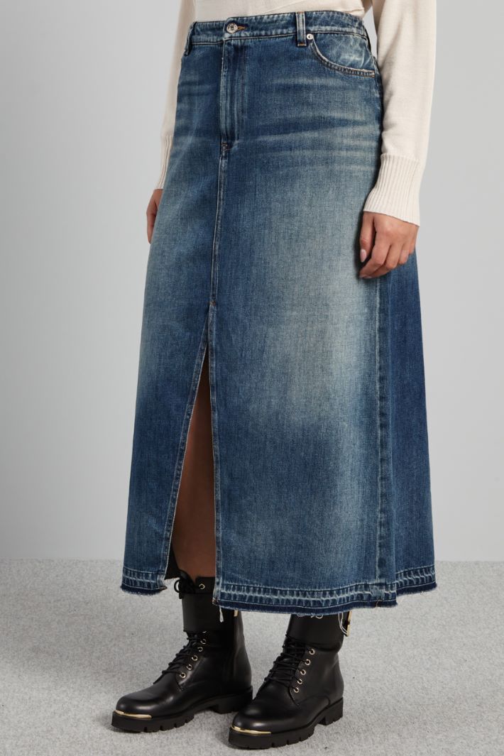 Long denim skirt Intrend - 3