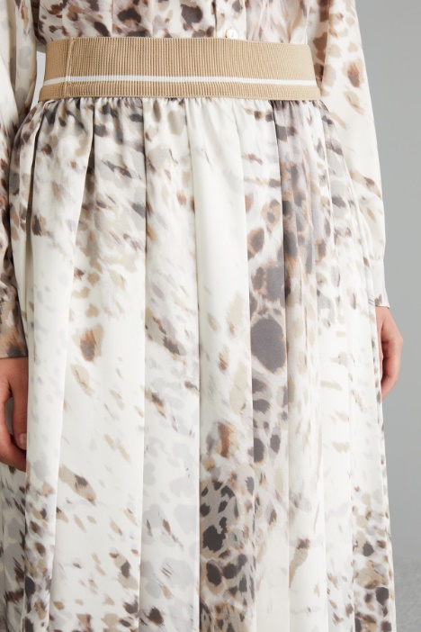 Gonna in twill con pieghe