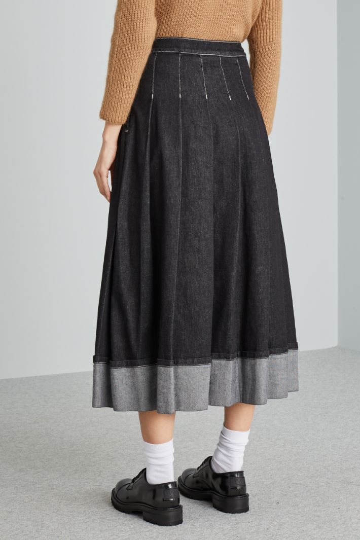 Pleated denim skirt Intrend - 2