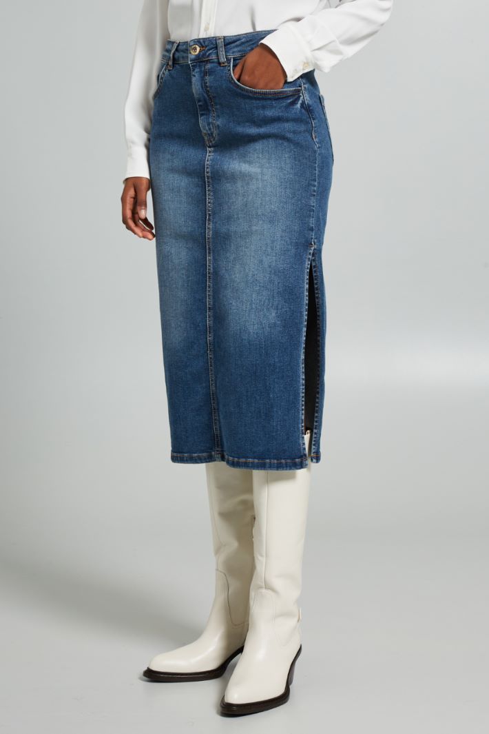 Denim midi skirt Intrend - 3