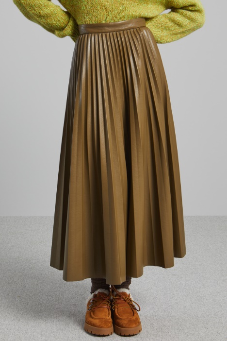 Gonna plissè in similpelle