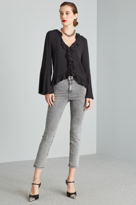 Ruched georgette shirt Intrend