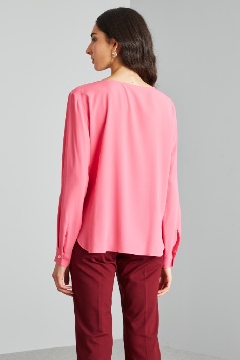 Blusa asimmetrica in crépe