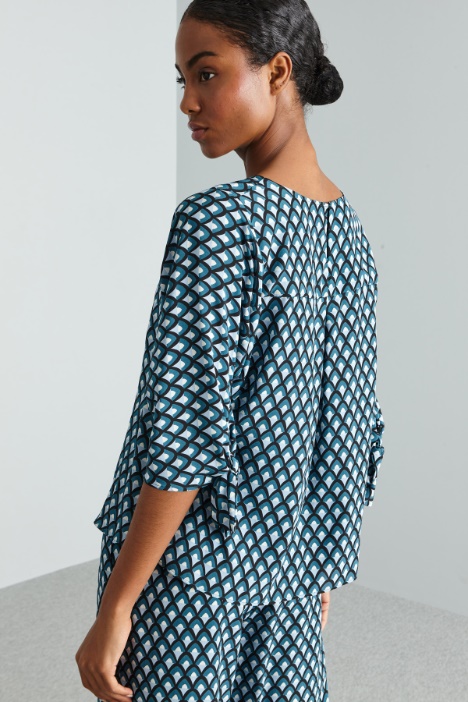 Blusa in crépe di pura seta
