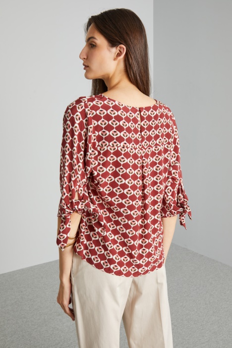 Blusa in crépe di pura seta