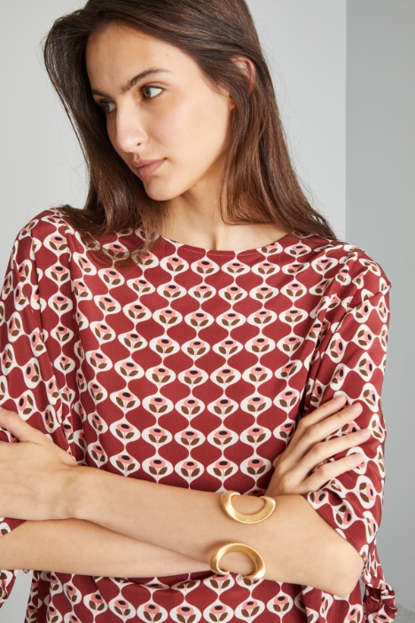 Blusa in crépe di pura seta