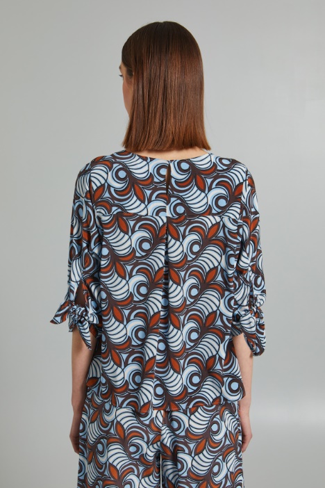 Blusa in crépe di pura seta
