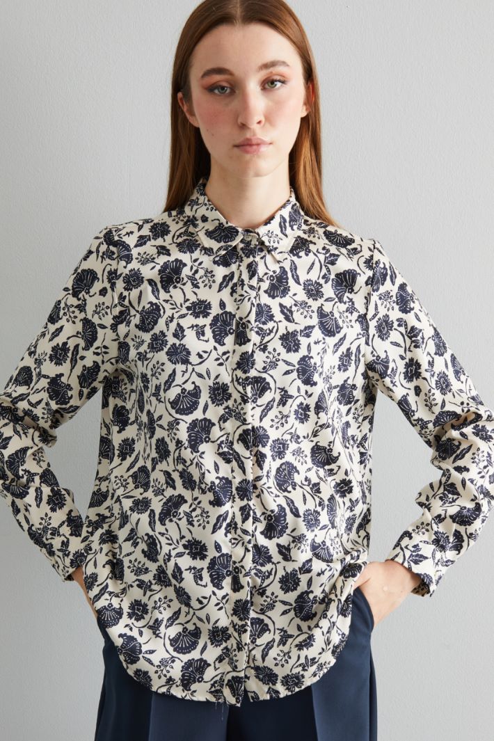 Printed twill shirt Intrend - 3