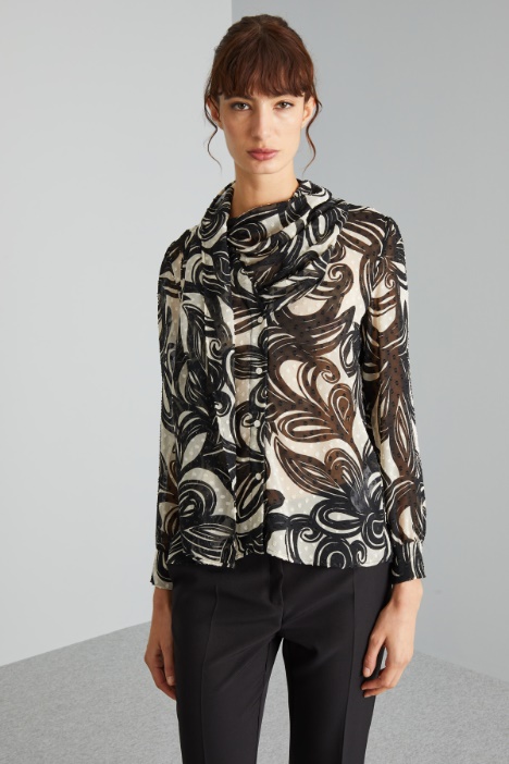 Plumetis scarf-adorned shirt Intrend