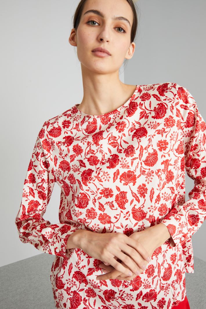 Printed twill blouse Intrend - 4