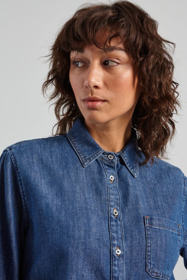 Denim shirt with pocket Intrend - 4