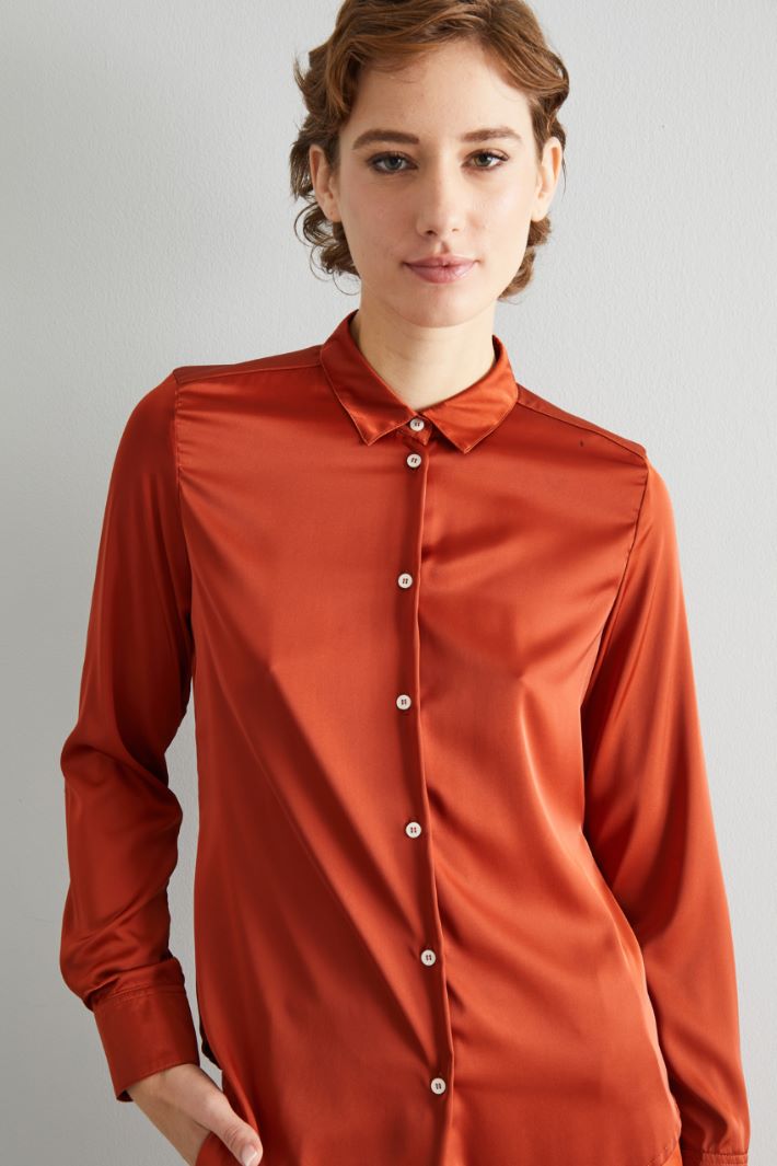 Camicia in raso stretch Intrend - 4