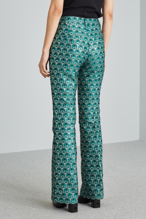 Pantaloni jacquard lamè