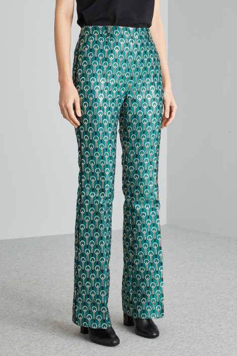 Pantaloni jacquard lamè