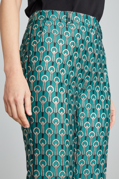 Pantaloni jacquard lamè