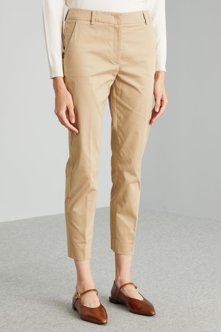 Cotton satin trousers Intrend - 3