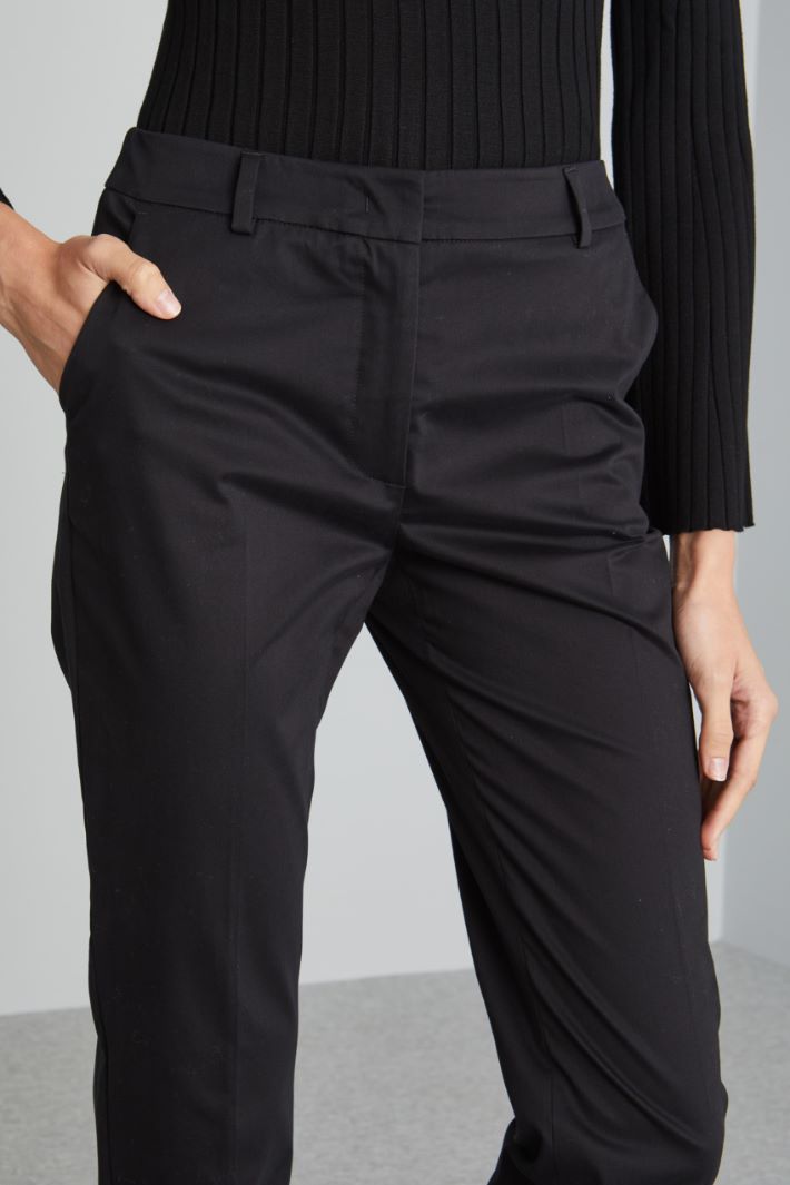 Cotton satin trousers Intrend - 4