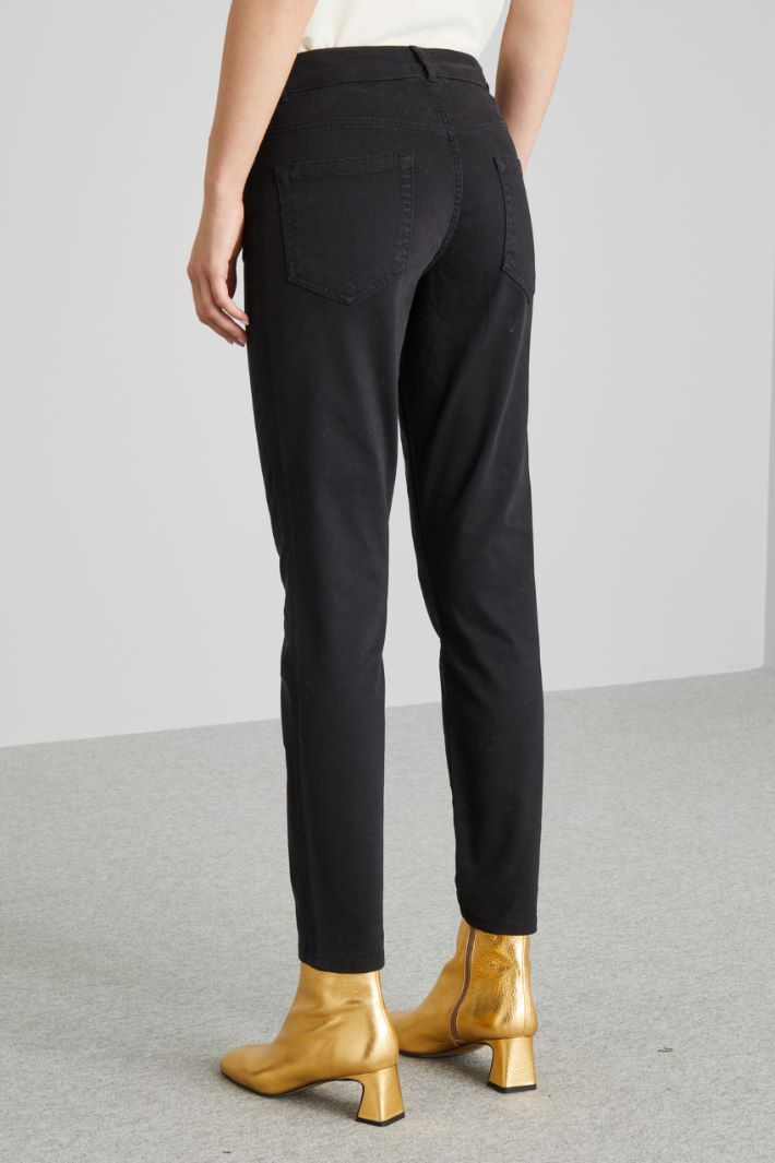 Pantaloni slim in cotone Intrend - 2