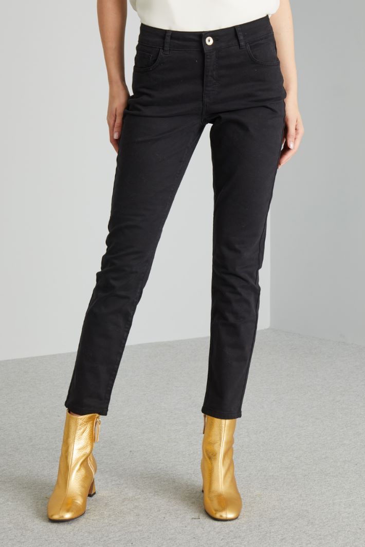 Pantaloni slim in cotone Intrend - 3