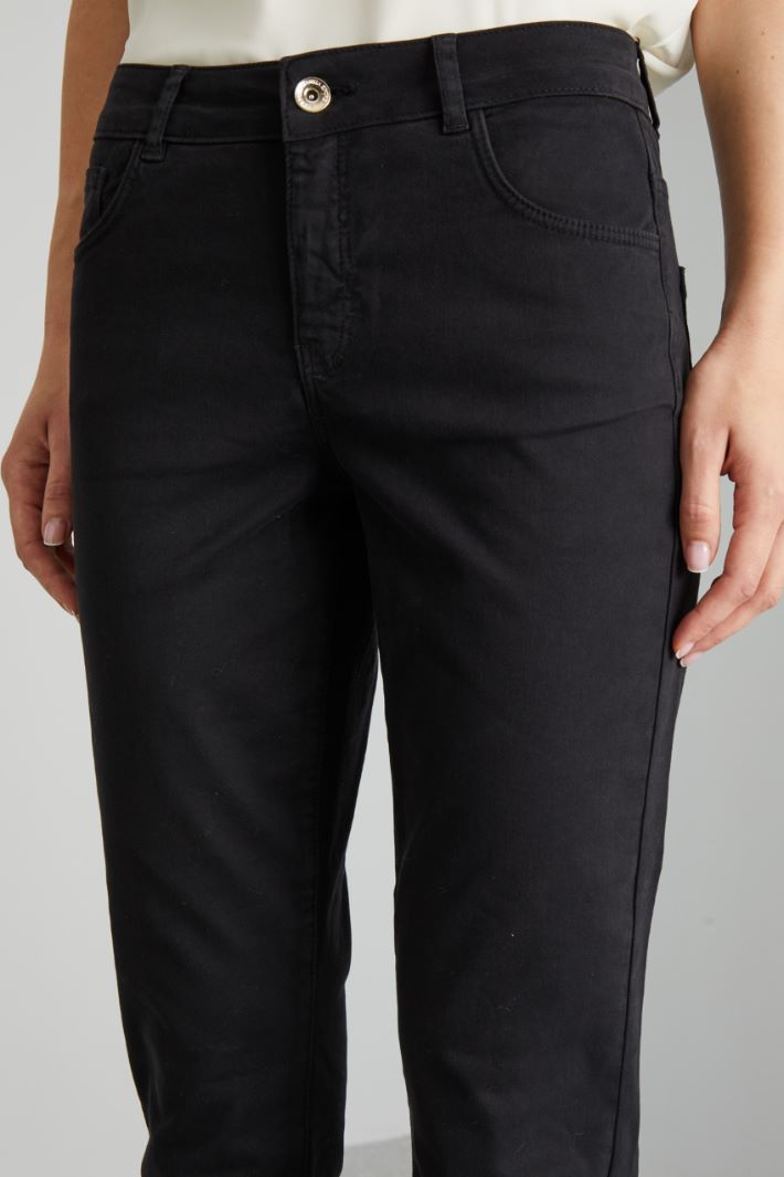 Pantaloni slim in cotone Intrend - 4