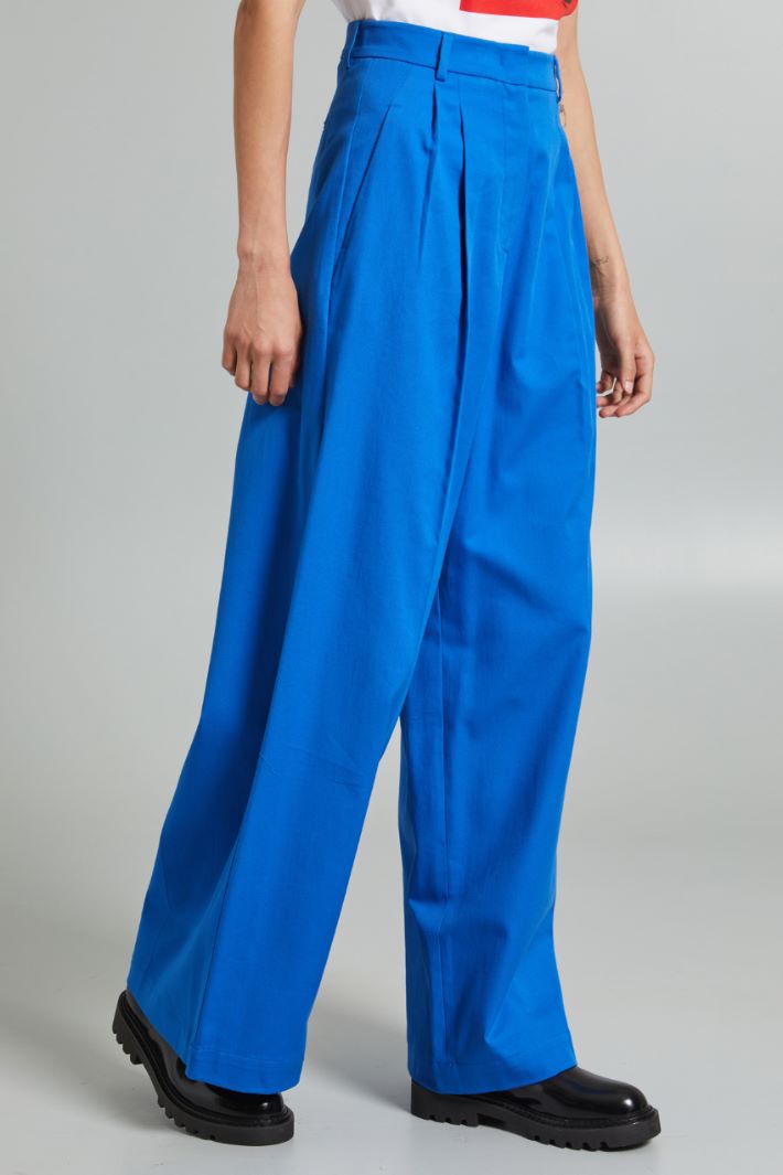 Flared trousers in stretch cotton Intrend - 3