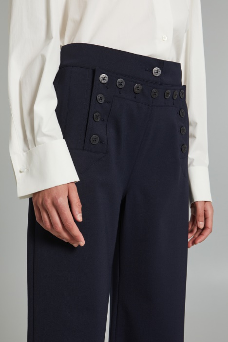 Pantaloni in gabardina di misto lana