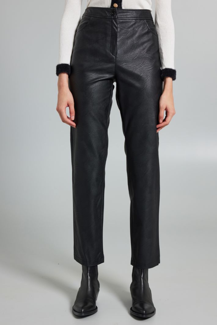 Faux leather trousers Intrend - 3