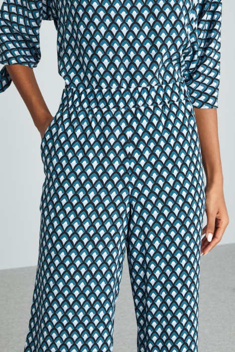 Pantaloni cropped in seta