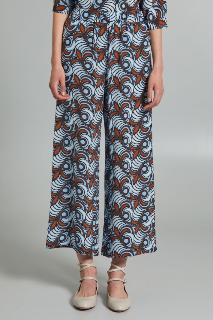 Cropped silk trousers Intrend - 3