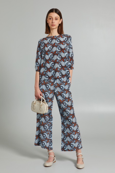 Cropped silk trousers Intrend