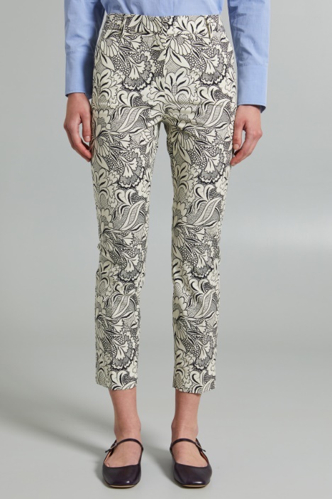 Pantaloni in cotone stampato
