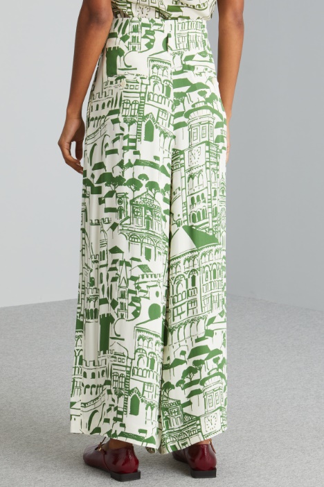 Pantaloni ampi in sablé
