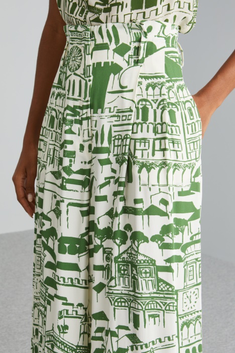 Pantaloni ampi in sablé