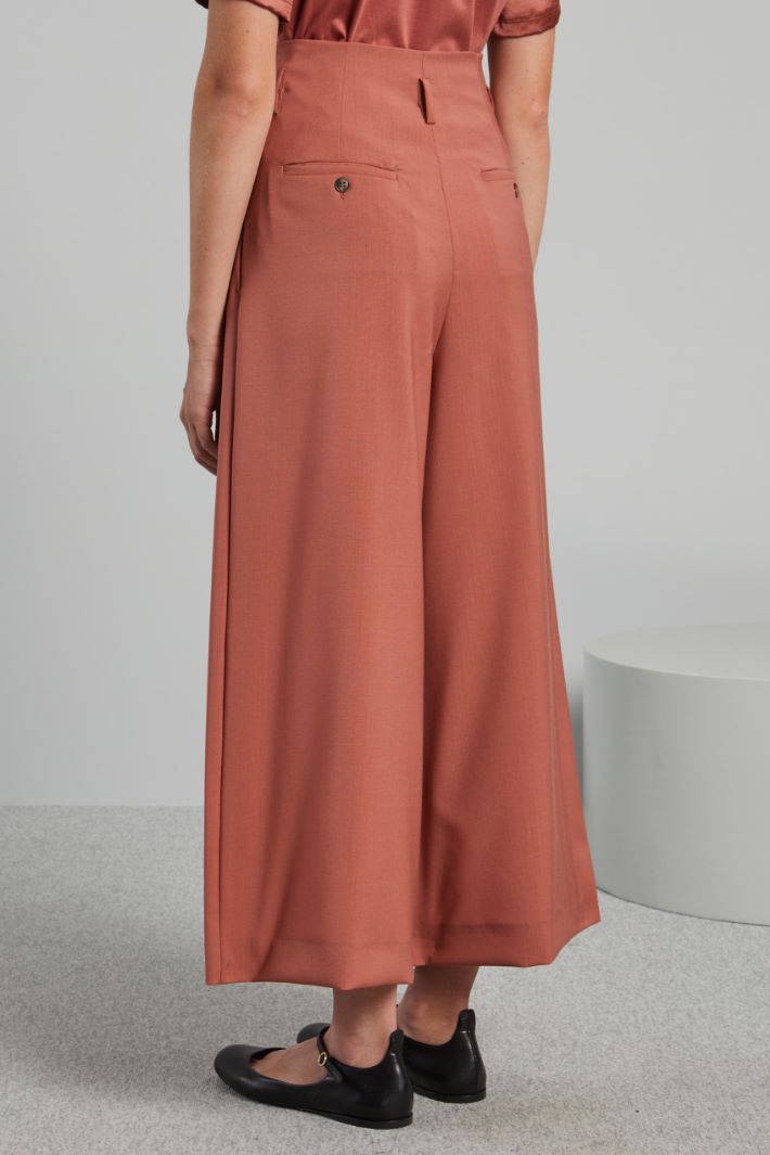 Wool canvas trousers with wide leg Intrend - 2