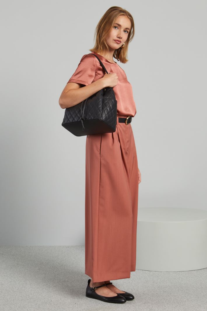 Wool canvas trousers with wide leg Intrend