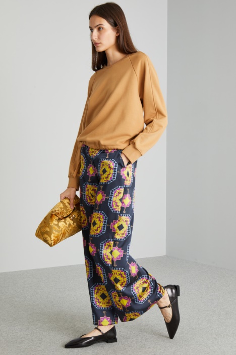 Wide-leg twill trousers Intrend