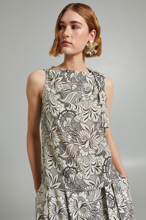 Printed silk top Intrend