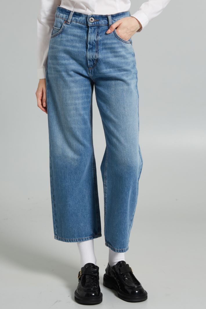 Cropped denim jeans Intrend - 3