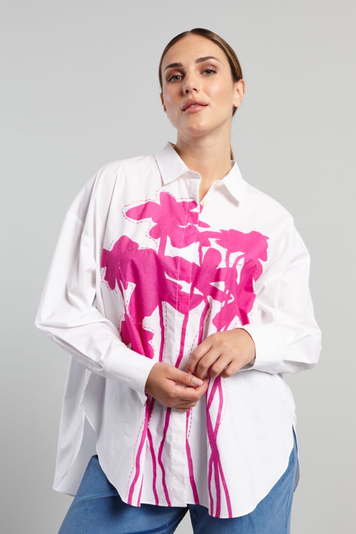 Printed poplin shirt Intrend - 3