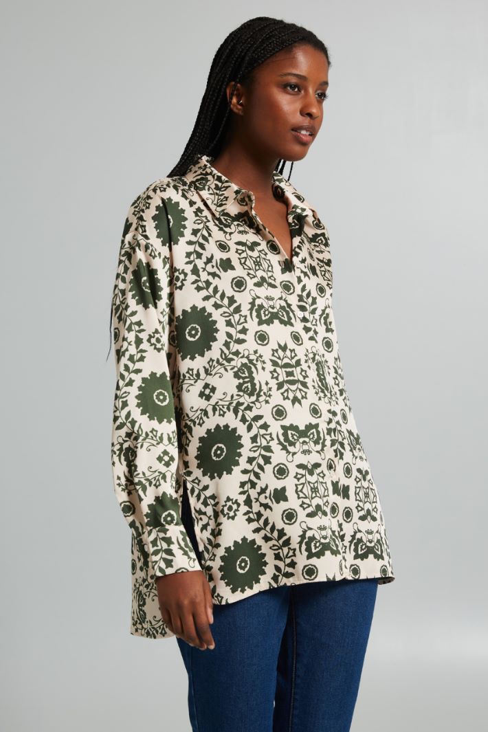 Patterned twill shirt Intrend - 3